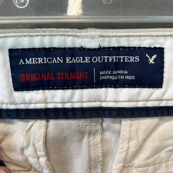 American Eagle Outfitters Straight Pant Men's Size 29x30 White Pockets Cotton - Picture 3 of 8